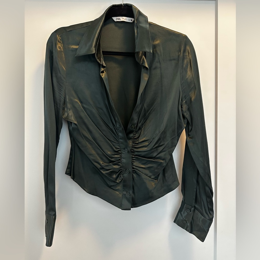 Zara green blouse